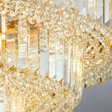 Round Gold Multilayer Crystal Ceiling Chandelier