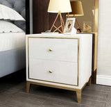 Stainess Steel Frame Nightstand with Metal Table Legs and Storage