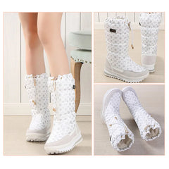 Women Thick Plush Waterproof High Snow Boots