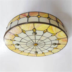 Mediterranean Baroque Hanging Lamp Tiffany Stained Glass Ceiling Light