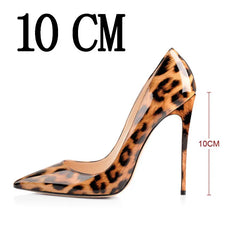 Pointed Toe Patent Leopard Heels