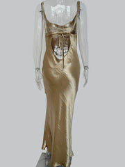 Satin Spaghetti Strap Maxi Dress