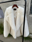 Lapel Fur Coat Long sleeve Loose Warm Shaggy Jacket 