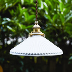 White Ceramic Brass Pendant Lights Fixtures