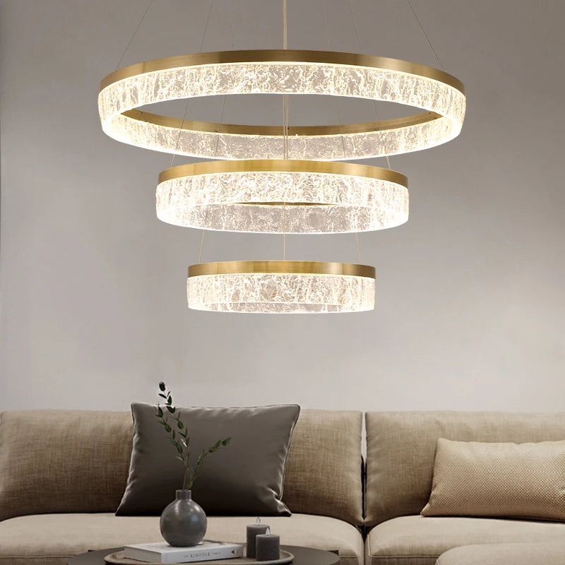 Round Golden Ceiling Hanging Light For Living Room