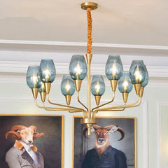 Modern Glass Chandelier for Living Room and Bedroom Lighting