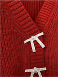 Knitted Cardigan V-neck Long-sleeved Women Sweater