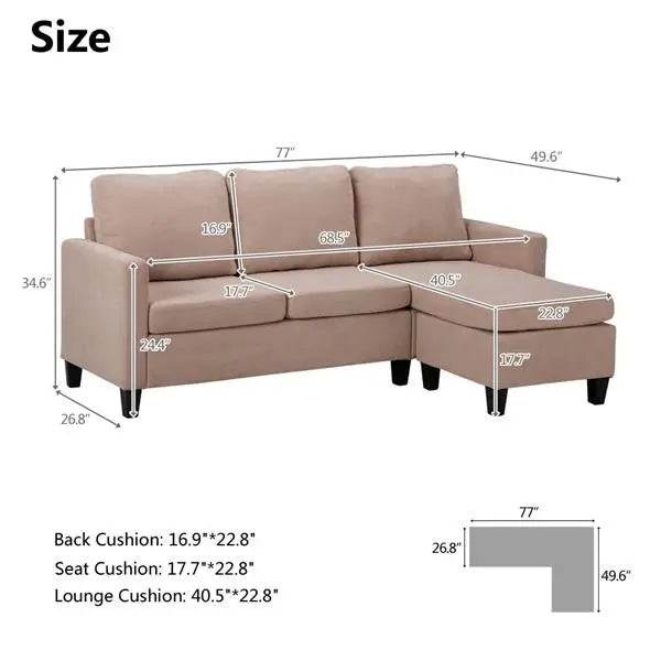 Living Room Sofa Combination Furniture with Detachable Ottoman