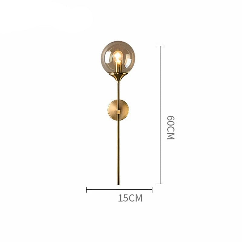 Glass Gold Led Wall Lamp Mirror Lights Indoor Luminaire E14