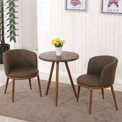 Dining Table With Chairs Set Cotton Linen Solid Wood 