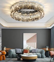 Atmospheric Chrome Silver Ceiling Crystal Lighting Fixtures