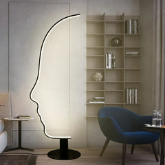 Human Face Led Floor Lamp Long Indoor Lighting Fixture Stand Light