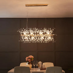 Crystal LED Gold Silver Dandelion Chandelier