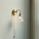 Modern Glass LED Bathroom Mirror Light Pull Chain Switch