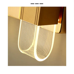 LED Gold Wall Sconce Acrylic Indoor Home Decor Light- close-up