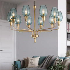 Modern Glass Chandelier for Living Room and Bedroom Lighting