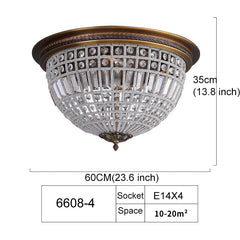 Ceiling light fixture with dimensions and specifications on a white background