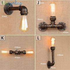 Industrial Water Pipe Wall Lamp E27 Sconce Lights Home Lighting Fixtures - Golden Atelier