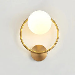 Interior Wall Lamp Glass Round Led Wall Lights Fixture - Golden Atelier
