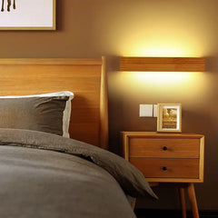 LED Oak Wooden Wall Lamps for Bedroom and Bathroom - Golden Atelier