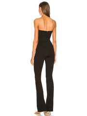 Solid Long Flare Pant Jumpsuit For Women - Golden Atelier