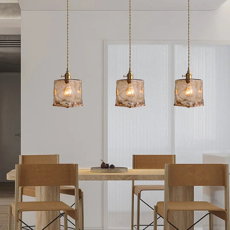 Modern Brass Glass Pendant Hanging Lamps For Ceiling - Golden Atelier