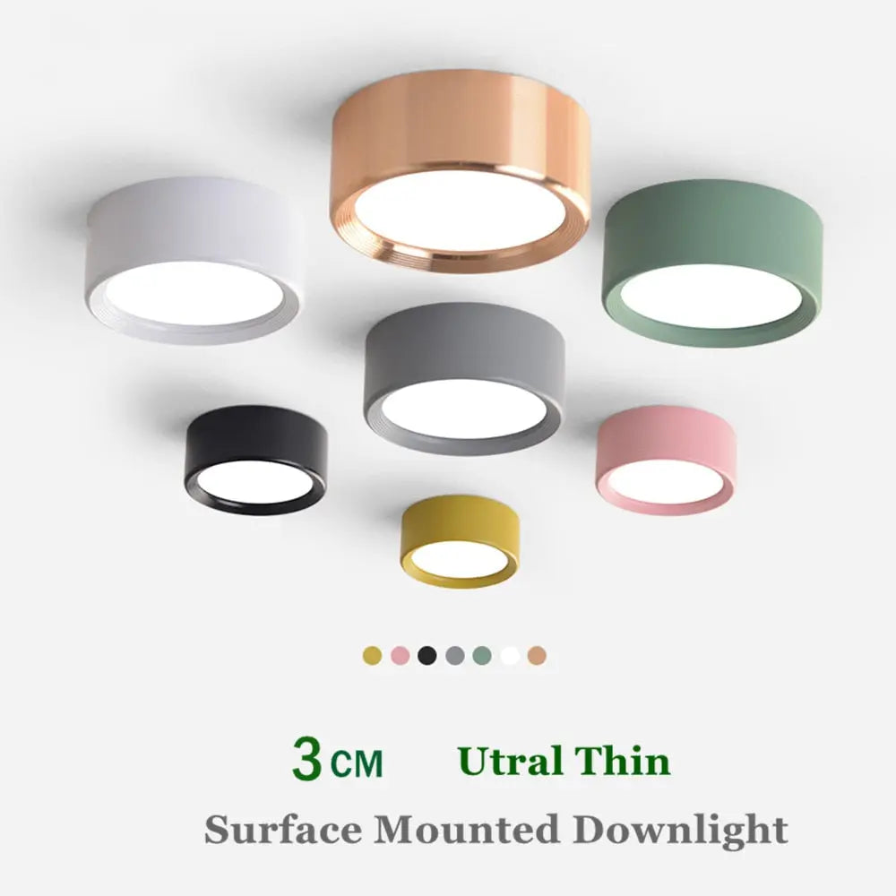 Modern Colorful LED Ceiling Lamp Surface Mounted Ultra Thin - Golden Atelier