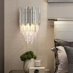 Modern Gold Crystal LED Wall Light for Bedroom and Living Room Décor - Golden Atelier