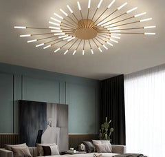 Modern LED Ceiling Lights Acrylic Lamps Fixture with Gold Frame - Golden Atelier
