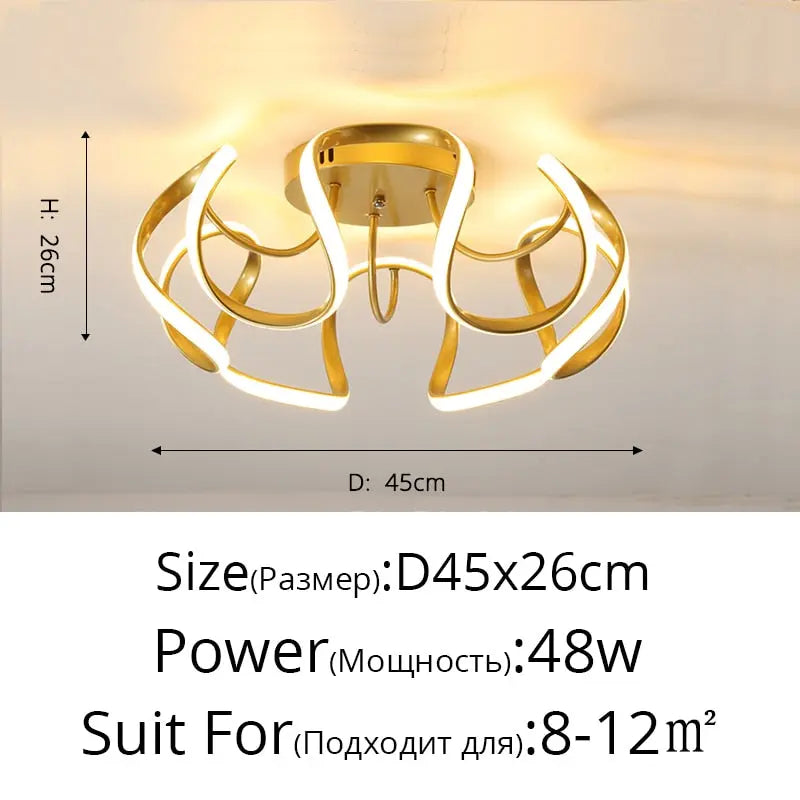 Modern LED Chandeliers for Bedroom and Living Room - Golden Atelier