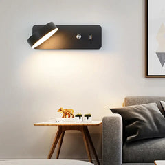 Modern LED Indoor Wall Lamps with Dimming Switch and USB Charge - Golden Atelier