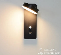 Modern LED Indoor Wall Lamps with Dimming Switch and USB Charge - Golden Atelier