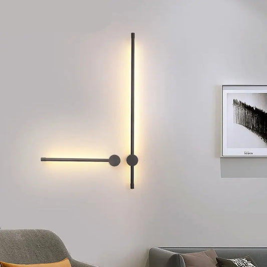 Modern LED Wall Lights for Living Room Bedroom Bedside Sconce Black Lamp