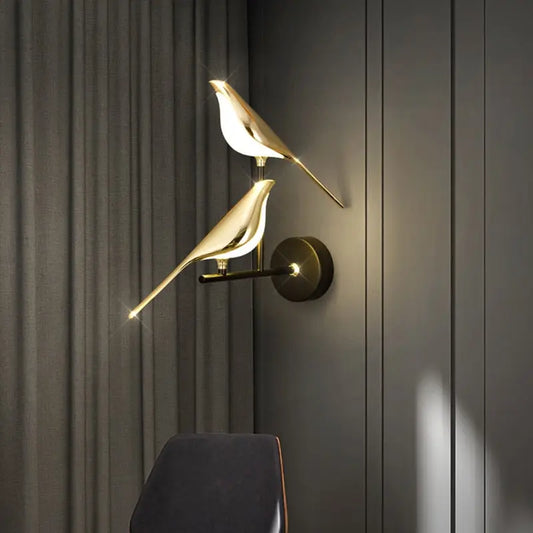Modern Magpie Bird LED Wall Lamp for Indoor Lighting - Golden Atelier