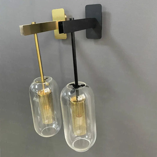 Modern Nordic Glass Wall Sconce Lighting Fixture Gold Luminaire for Home Décor