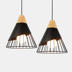 Modern Wood Pendant Lamp with LED Bulb for Bedroom and Kitchen Lighting - Golden Atelier