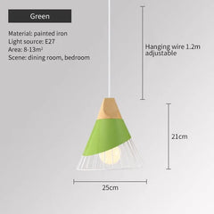 Modern Wood Pendant Lamp with LED Bulb for Bedroom and Kitchen Lighting - Golden Atelier