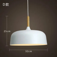Modern Wood and Aluminum E27 Pendant Lights for Dining Room and Bedside - Golden Atelier
