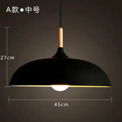 Modern Wood and Aluminum E27 Pendant Lights for Dining Room and Bedside - Golden Atelier