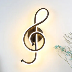 Music Clef Shaped LED Wall Lamp for Bedroom and Living Room Decoration - Golden Atelier