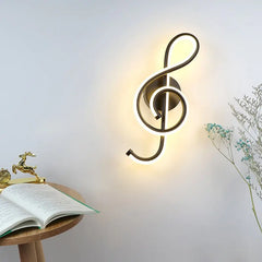 Music Clef Shaped LED Wall Lamp for Bedroom and Living Room Decoration - Golden Atelier