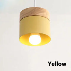 Nordic LED  Pendant  Hanging Lamp Light with Iron and Wood Decoration - Golden Atelier