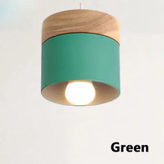 Nordic LED  Pendant  Hanging Lamp Light with Iron and Wood Decoration - Golden Atelier