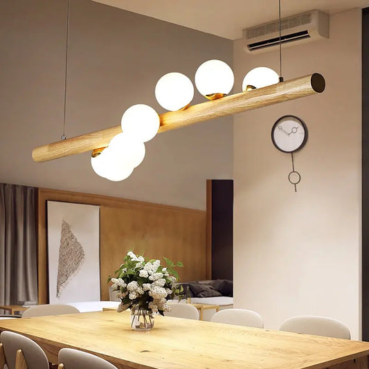 Nordic Wood Pendant Light for Dining Room and Restaurant