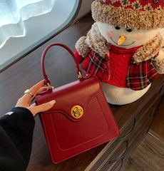 Structured Pu Top Handle Bag