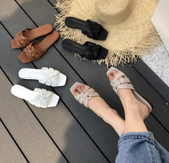 Open Toe Flat Casual Leisure Sandals - Golden Atelier