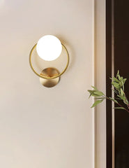 Post-modern Simple Interior Wall Lamp with Glass Shade - Golden Atelier