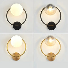 Post-modern Simple Interior Wall Lamp with Glass Shade - Golden Atelier