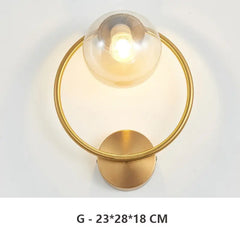 Post-modern Simple Interior Wall Lamp with Glass Shade - Golden Atelier