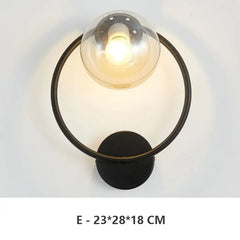 Post-modern Simple Interior Wall Lamp with Glass Shade - Golden Atelier